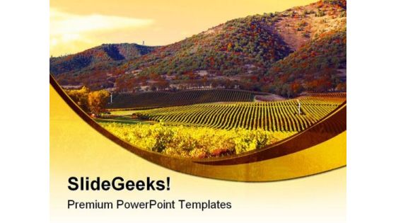 Vineyard Sunset Nature PowerPoint Templates And PowerPoint Backgrounds 0211