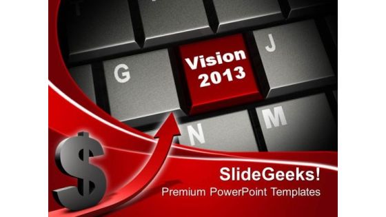 Vision On Red Keyboard Button Computer PowerPoint Templates And PowerPoint Themes 1112 Vision On Red Keyboard Button Computer PowerPoint Templates And PowerPoint Themes 1112