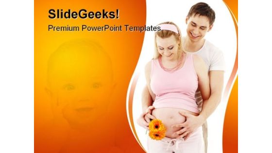 Waiting For Baby Family PowerPoint Template 0810 Waiting For Baby Family PowerPoint Template 0810