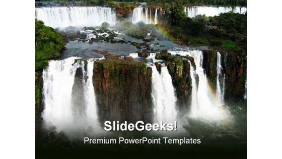 Water Fall01 Nature PowerPoint Background And Template 1210 Water Fall01 Nature PowerPoint Background And Template 1210