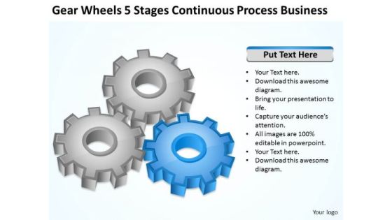 Wheels 5 Stages Continuous Process Business Ppt Plan PowerPoint Slides