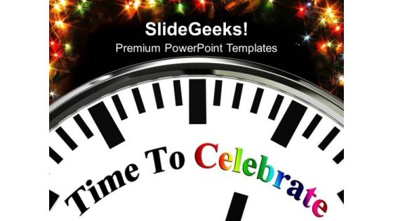 White Clock With Word Time To Celebrate PowerPoint Templates And PowerPoint Themes 1012 White Clock With Word Time To Celebrate PowerPoint Templates And PowerPoint Themes 1012