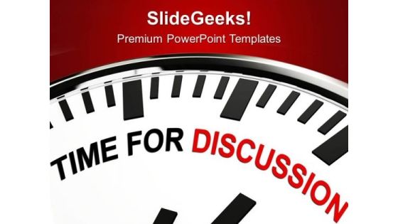 White Clock With Words Time For Discussion PowerPoint Templates Ppt Backgrounds For Slides 0313 White Clock With Words Time For Discussion PowerPoint Templates Ppt Backgrounds For Slides 0313