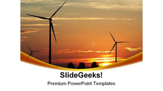 Wind Turbines Sunset PowerPoint Templates And PowerPoint Backgrounds 0211 Wind Turbines Sunset PowerPoint Templates And PowerPoint Backgrounds 0211