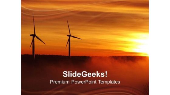 Windmills Sunset PowerPoint Templates And PowerPoint Themes 0512