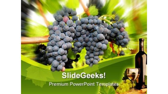 Wine Grapes Nature PowerPoint Template 0610 Wine Grapes Nature PowerPoint Template 0610