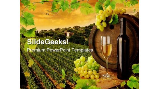 Wine Vineyard Nature PowerPoint Template 0810