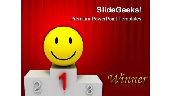 Winner Smile Success PowerPoint Templates And PowerPoint Backgrounds 0811