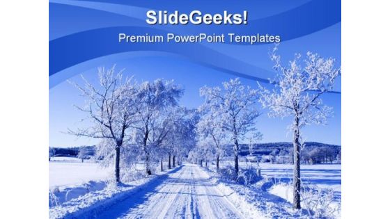 Winter Scene Nature PowerPoint Template 0610