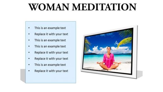 Woman Meditation Beach PowerPoint Presentation Slides F Woman Meditation Beach PowerPoint Presentation Slides F