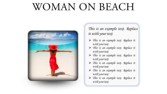 Woman On Beach Holidays PowerPoint Presentation Slides S