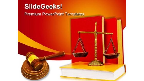 Wooden Gavel Law PowerPoint Template 1110 Wooden Gavel Law PowerPoint Template 1110