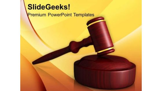Wooden Gavel Law PowerPoint Templates Ppt Backgrounds For Slides 0113