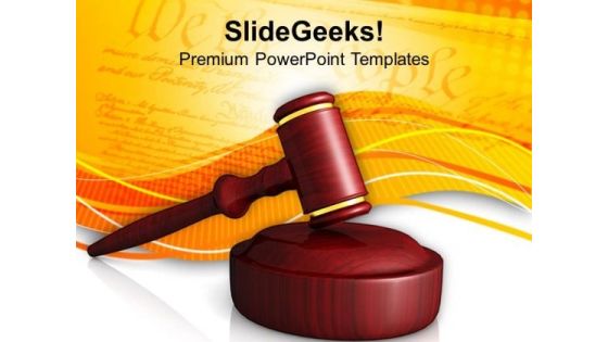 Wooden Gavel Law PowerPoint Templates Ppt Backgrounds For Slides 0213