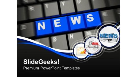 Word News On Keyboard PowerPoint Templates Ppt Backgrounds For Slides 0113 Word News On Keyboard PowerPoint Templates Ppt Backgrounds For Slides 0113