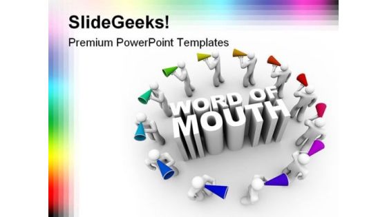 Word Of Mouth People PowerPoint Template 0810