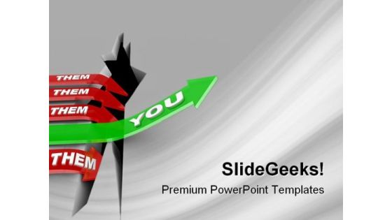 Word You On An Arrow Business PowerPoint Templates And PowerPoint Backgrounds 0911