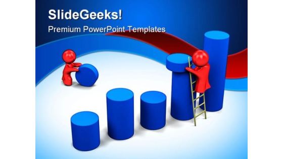 Working On Results Business PowerPoint Background And Template 1210