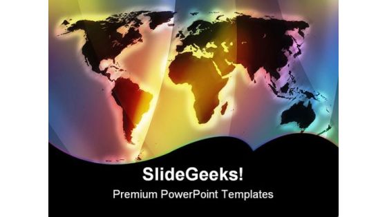 World Map Globe PowerPoint Template 1110 World Map Globe PowerPoint Template 1110