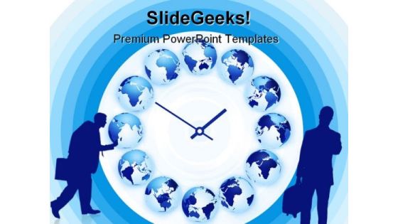 World Time Clock Globe PowerPoint Templates And PowerPoint Backgrounds 0311 World Time Clock Globe PowerPoint Templates And PowerPoint Backgrounds 0311
