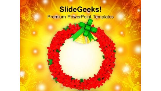 Wreath On Abstract Background PowerPoint Templates Ppt Backgrounds For Slides 1212