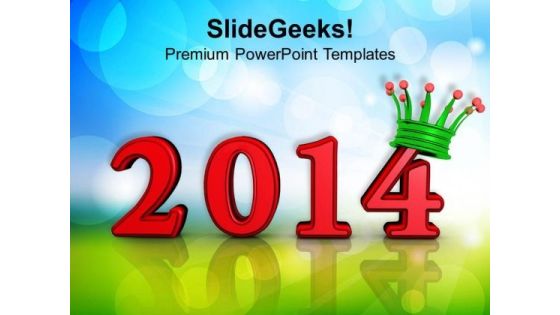 Year 2014 With Crown PowerPoint Template 1113 Year 2014 With Crown PowerPoint Template 1113