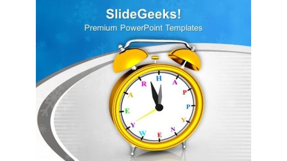 Yellow Alarm Clock Midnight New Year PowerPoint Templates Ppt Backgrounds For Slides 0113 Yellow Alarm Clock Midnight New Year PowerPoint Templates Ppt Backgrounds For Slides 0113