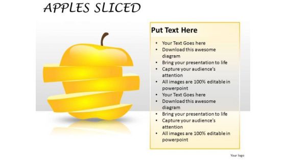 Yellow Apples Sliced PowerPoint Slides And Ppt Diagram Templates