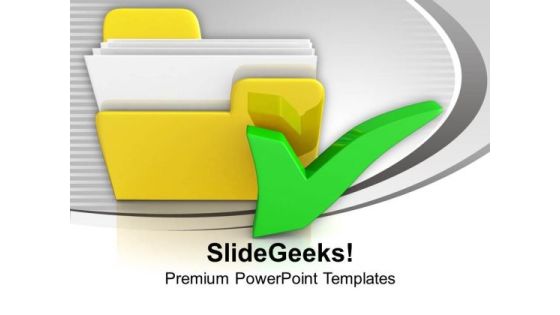 Yellow Computer Folder With Tick Mark PowerPoint Templates Ppt Backgrounds For Slides 1212 Yellow Computer Folder With Tick Mark PowerPoint Templates Ppt Backgrounds For Slides 1212