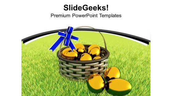 Yellow Easter Eggs For Surprises PowerPoint Templates Ppt Backgrounds For Slides 0813