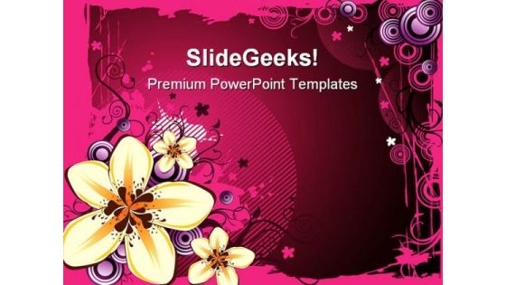 Yellow Flowers Abstract Design PowerPoint Templates And PowerPoint Backgrounds 0611 Yellow Flowers Abstract Design PowerPoint Templates And PowerPoint Backgrounds 0611