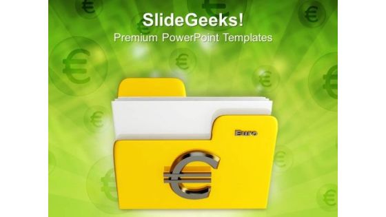 Yellow Folder Icon With Euro Sign Internet PowerPoint Templates And PowerPoint Themes 1112 Yellow Folder Icon With Euro Sign Internet PowerPoint Templates And PowerPoint Themes 1112