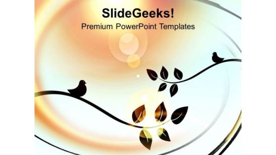 Yellow Graphic Design With Leaves PowerPoint Templates Ppt Backgrounds For Slides 0613