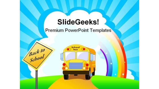 Yellow School Bus Education PowerPoint Template 1110 Yellow School Bus Education PowerPoint Template 1110