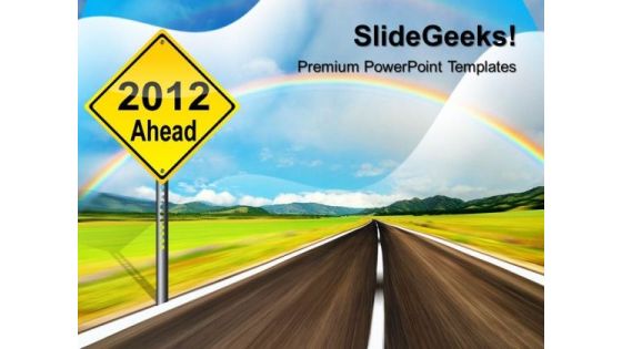 Yellow Signpost Ahead Metaphor PowerPoint Templates And PowerPoint Themes 0312 Yellow Signpost Ahead Metaphor PowerPoint Templates And PowerPoint Themes 0312