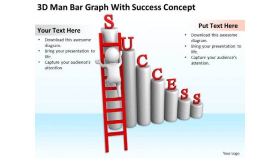 Young Business People 3d Man Bar Graph With Succes Concept PowerPoint Slides Young Business People 3d Man Bar Graph With Succes Concept PowerPoint Slides